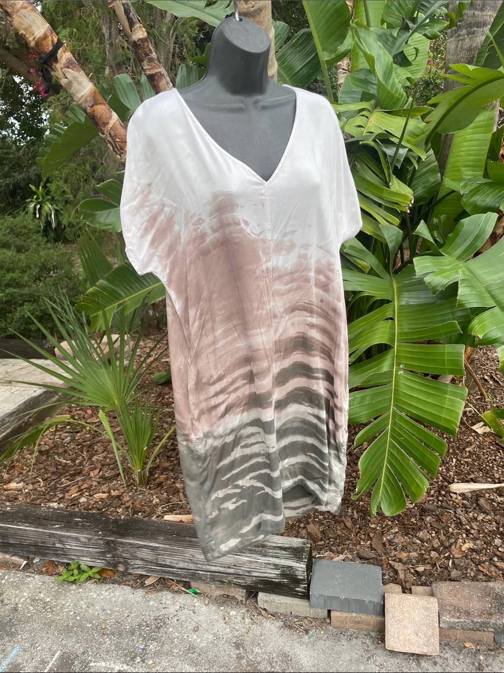 River And Sky Ombre Tie-Dye High Low Dress